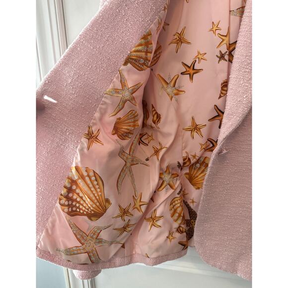 L’Agence Pink Chamberlain Textured Tweed Blazer Jacket Size 8 Elegant - Picture 13 of 16